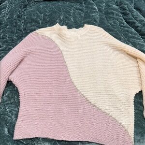 ANDREE BY UNIT Pink and Cream Wave Sweater